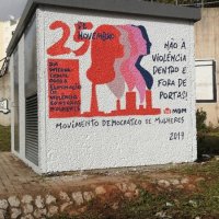 Mural sobre o Dia para a Eliminação da Violência Contra as Mulheres